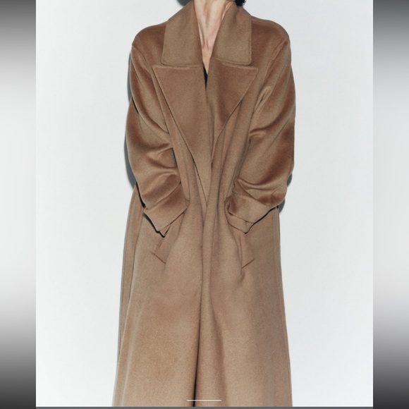 Zara double faced wool camel coat - Picture 7 of 12